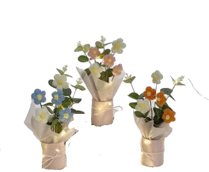 Crochet Flower Bouquet LED Light Gift Bag