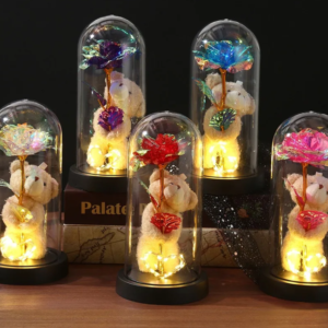 Eternal Flower Glass Lampshade Rose Simulation Flower Gift