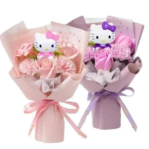 Artificial Cartoon Roses Handheld Bouquet