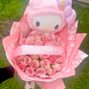 Mystery Hello Kitty & Pink Rose Bouquet